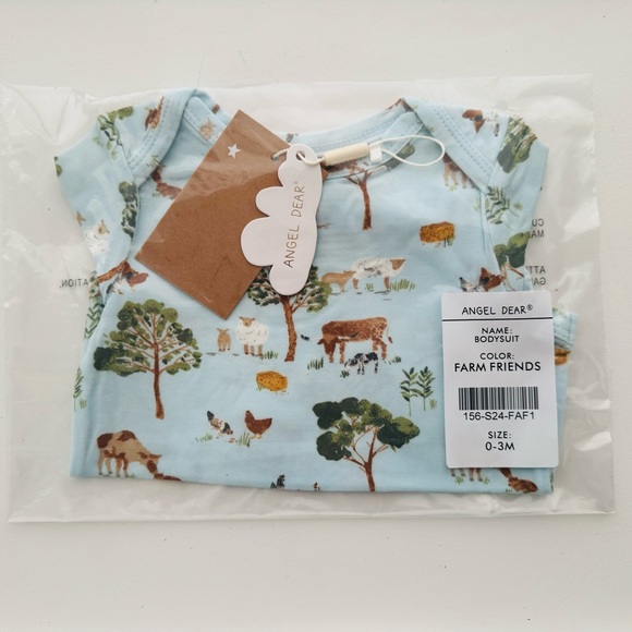 Angel Dear Farm Friends Bodysuit Size 0-3 Months NWT - Picture 3 of 4